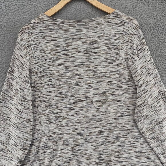 Chicos Top Womens 2 US Large Gray Volcanoe Spacedye Asymmetrical Spliced Tunic - Picture 4 of 11